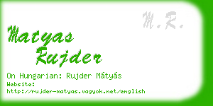 matyas rujder business card